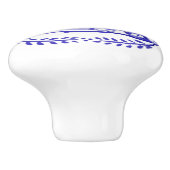 Antiek blauw wit konijn Delft look keramische romp Knop (Zijkant)