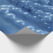  Antiek Blauw Witte Waterverf Pearls Cadeaupapier (Hoek)