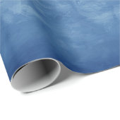  Antiek Blauw Witte Waterverf Pearls Cadeaupapier (Rol Hoek)