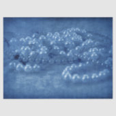 Antiek Blauw Witte Waterverf Pearls Tissuepapier (Voorkant)