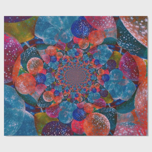  Antiek blauwe Abstracte ballonnen Cadeaupapier (Vlak)