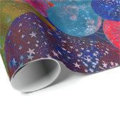 Antiek blauwe Abstracte ballonnen Cadeaupapier (Rol Hoek)