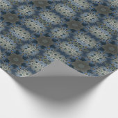 Antiek Blauwe Daisy Bloemen Cadeaupapier (Hoek)