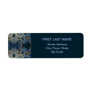 Antiek Blauwe Daisy Bloemen Etiket
