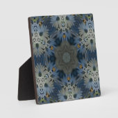 Antiek Blauwe Daisy Bloemen Fotoplaat (Voorkant)