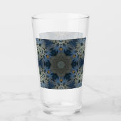 Antiek Blauwe Daisy Bloemen Glas (Voorkant)