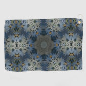 Antiek Blauwe Daisy Bloemen Golfhanddoek (Horizontaal)
