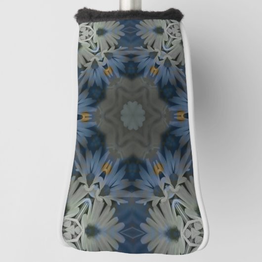 Antiek Blauwe Daisy Bloemen Golfheadcover (Draai 90)