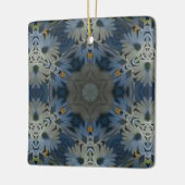 Antiek Blauwe Daisy Bloemen Keramisch Ornament (Links)