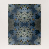 Antiek Blauwe Daisy Bloemen Legpuzzel (Verticaal)