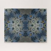 Antiek Blauwe Daisy Bloemen Legpuzzel (Horizontaal)