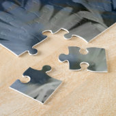 Antiek Blauwe Daisy Bloemen Legpuzzel (Zijkant)