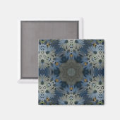 Antiek Blauwe Daisy Bloemen Magneet (Voorkant / Achterkant)