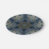 Antiek Blauwe Daisy Bloemen Papieren Bordje (Gekanteld)