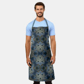 Antiek Blauwe Daisy Bloemen Schort (Gedragen)