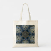 Antiek Blauwe Daisy Bloemen Tote Bag (Achterkant)