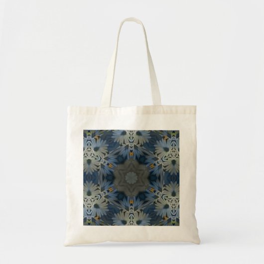 Antiek Blauwe Daisy Bloemen Tote Bag (Voorkant)