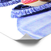 ANTIEK BLAUWE KAARTEN VAN ZWANEN EN KOPEN POSTER (Hoek)