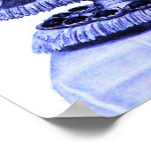 ANTIEK BLAUWE KAARTEN VAN ZWANEN EN KOPEN POSTER (Hoek)