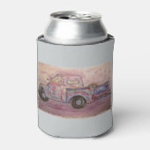 antiek blauwe patina blikjeskoeler (Blikje Voorkant)