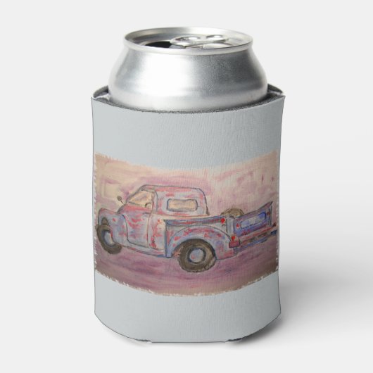 antiek blauwe patina blikjeskoeler (Blikje Voorkant)