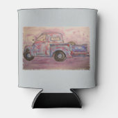 antiek blauwe patina blikjeskoeler (Voorkant)