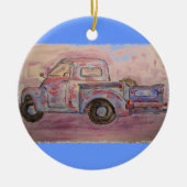 antiek blauwe patina keramisch ornament (Voorkant)