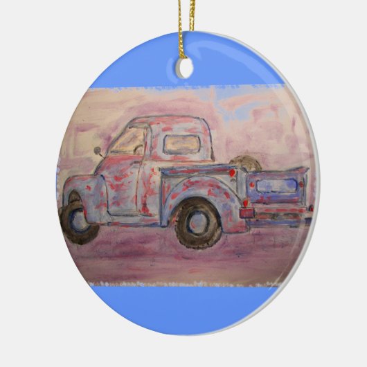 antiek blauwe patina keramisch ornament (Links)