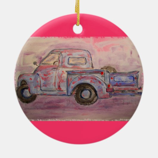 antiek blauwe patina keramisch ornament (Achterkant)