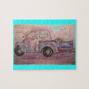 antiek blauwe patina legpuzzel