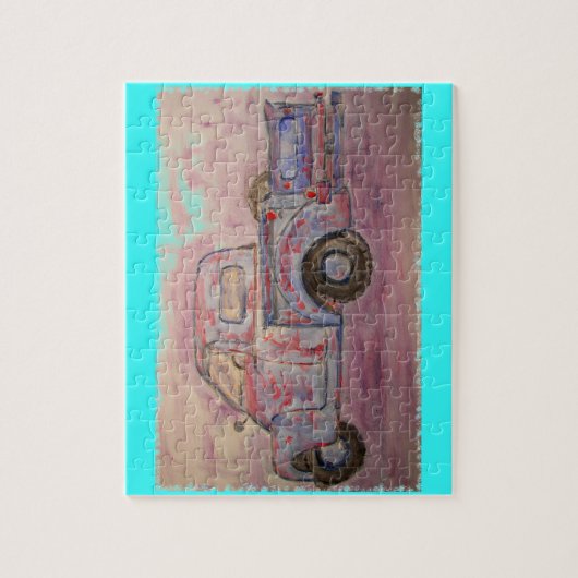 antiek blauwe patina legpuzzel (Verticaal)