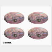 antiek blauwe patina ovale sticker (Vel)