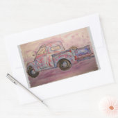 antiek blauwe patina rechthoekige sticker (Envelop)