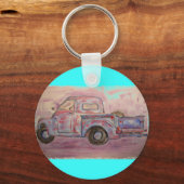 antiek blauwe patina sleutelhanger (Voorkant)