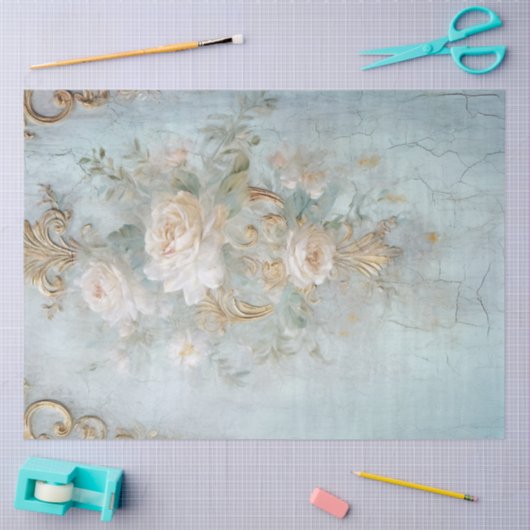 Antiek Blauwe Romance Design Serie 20 Tissuepapier (Craft)