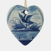 Antiek Blauwe Tile - Duck in Water Keramisch Ornament (Rechts)