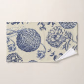 Antiek blauwe ventilator AfdrukFloral Bad Handdoek (Handdoek)