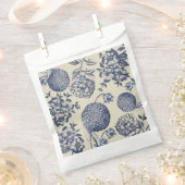 Antiek blauwe ventilator AfdrukFloral Bedankzakje (Geknipt)