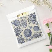 Antiek blauwe ventilator AfdrukFloral Bedankzakje (Gezegeld)