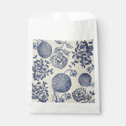 Antiek blauwe ventilator AfdrukFloral Bedankzakje (Voorkant)