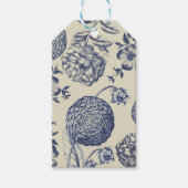 Antiek blauwe ventilator AfdrukFloral Cadeaulabel (Voorkant)