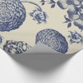 Antiek blauwe ventilator AfdrukFloral Cadeaupapier (Hoek)