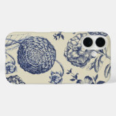Antiek blauwe ventilator AfdrukFloral Case-Mate iPhone Case (Achterkant (horizontaal))