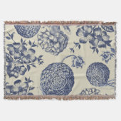 Antiek blauwe ventilator AfdrukFloral Deken (Voorkant)