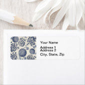 Antiek blauwe ventilator AfdrukFloral Etiket (Insitu)