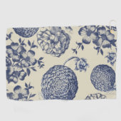 Antiek blauwe ventilator AfdrukFloral Golfhanddoek (Horizontaal)