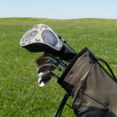 Antiek blauwe ventilator AfdrukFloral Golfheadcover (Insitu)