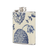 Antiek blauwe ventilator AfdrukFloral Heupfles (Links)