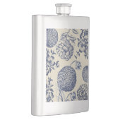 Antiek blauwe ventilator AfdrukFloral Heupfles (Rechts)