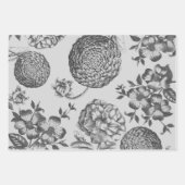 Antiek blauwe ventilator AfdrukFloral Inpakpapier Vel (Voorkant 2)